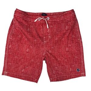 JOHNNIE-O Boys MALLON Swimtrunks, Nantucket Red, Bathing Suit, Size 12